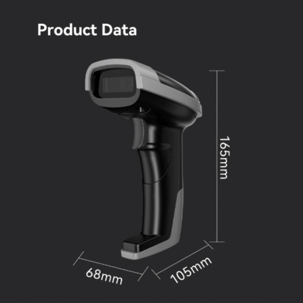 เครื่องสแกนบาร์โค้ด DELI ES216W-01 ไร้สาย 2.4G สีดำ